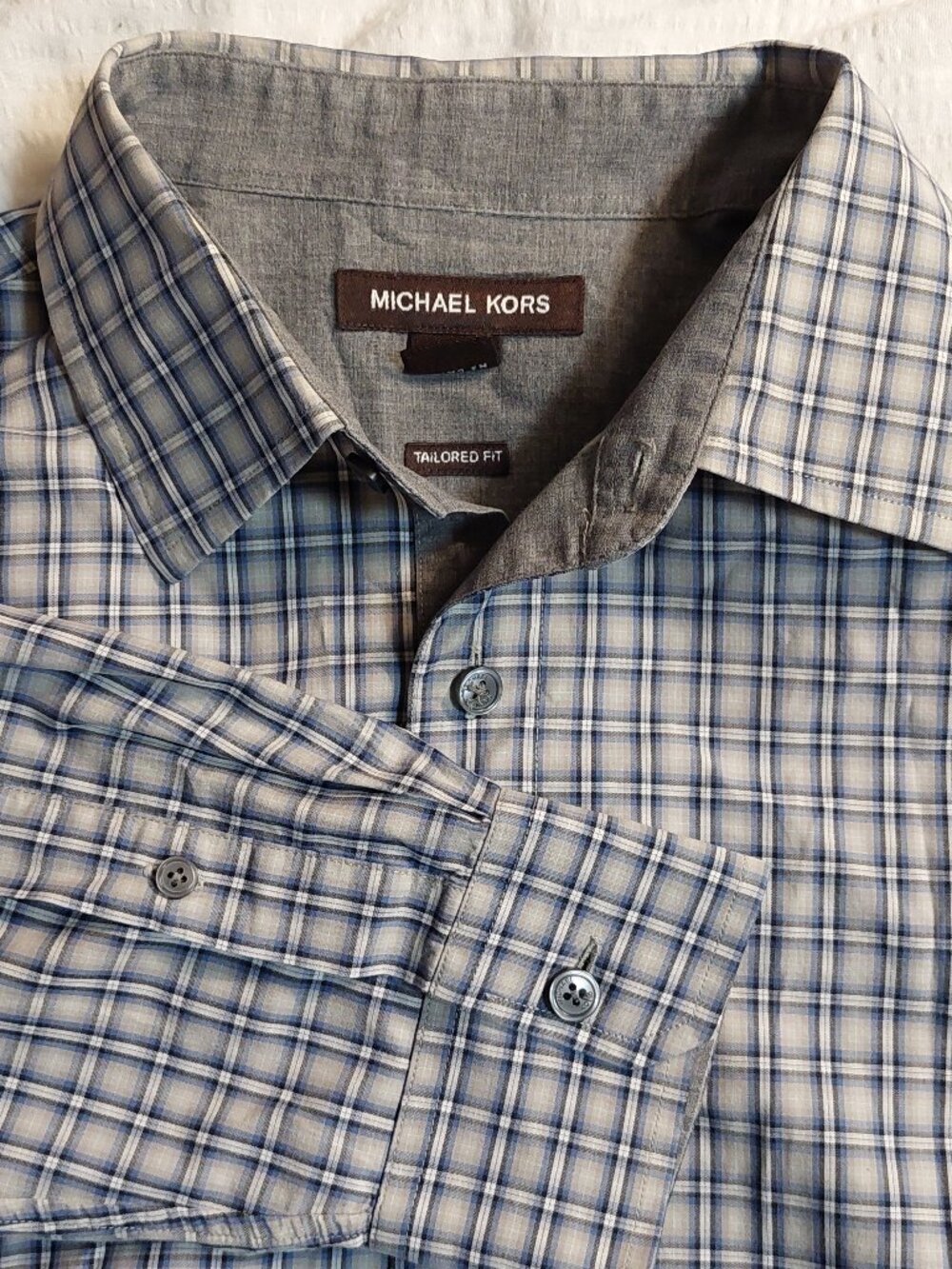 Michael Kors Men's Size M Tailored Fit Button-down Dress Shirt Cotton NWOT